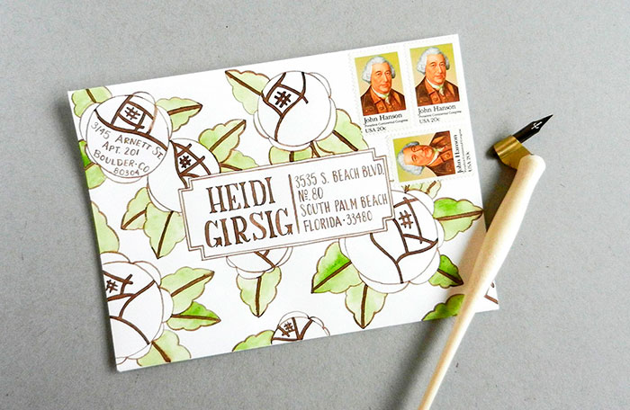 Красивый конверт из бумаги-наклейте марки
