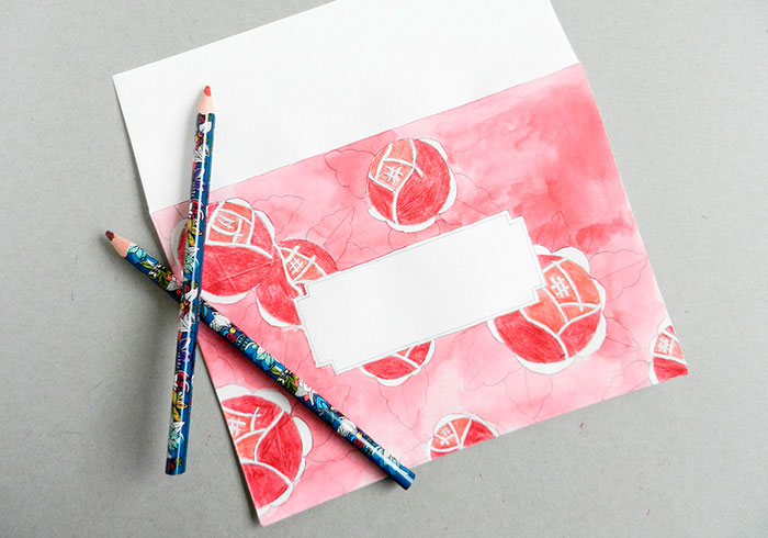 Красивый конверт из бумаги-разрисуйте карандашами