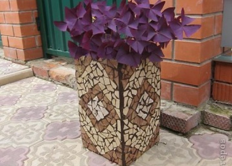 Декоративная подставка для цветов. Мозаика