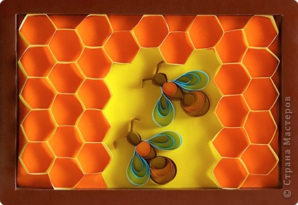 Бумагопластика: Пчёлки на сотах