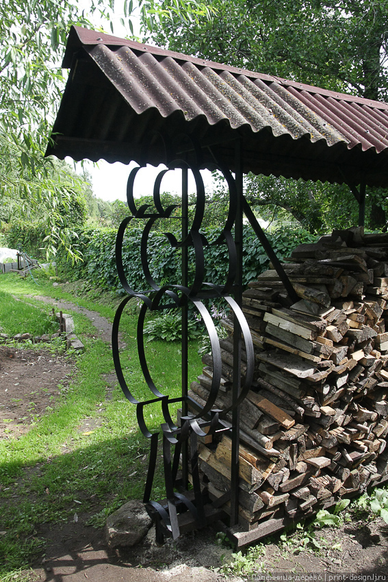 поленница дровяник полено дрова дача деревня ландшафт made of metal своими руками металл diy