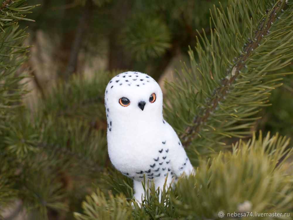 Валяем елочную игрушку «Белая полярная сова», фото № 21