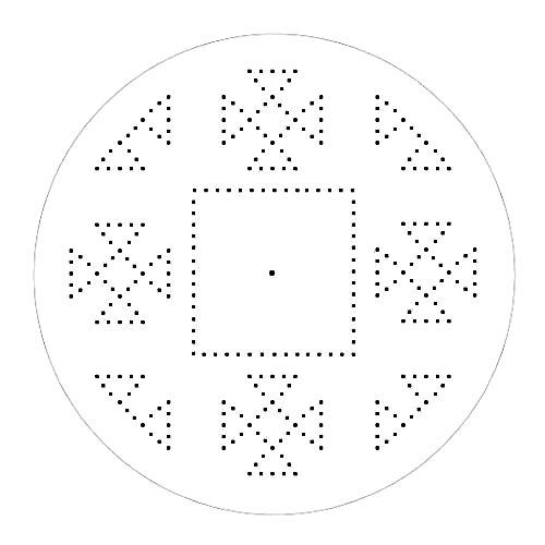 Нитяная графика (изонить (изображение нитью), ниточный дизайн) — графическое изображение, выполненное нитками на любом твёрдом основании. Схема для сверления дисков 2