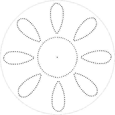Нитяная графика (изонить (изображение нитью), ниточный дизайн) — графическое изображение, выполненное нитками на любом твёрдом основании. Схема для сверления дисков 7