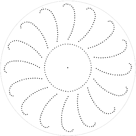 Нитяная графика (изонить (изображение нитью), ниточный дизайн) — графическое изображение, выполненное нитками на любом твёрдом основании. Схема для сверления дисков 8