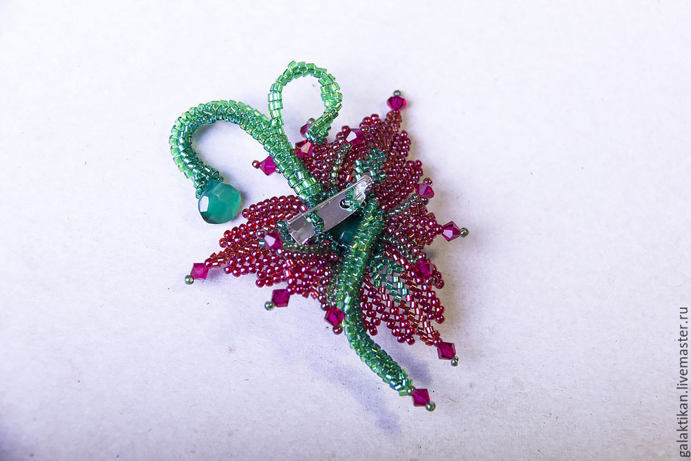 Процесс изготовления цветка-брошки «Фантазия» с кристаллом Swarovski, фото № 39