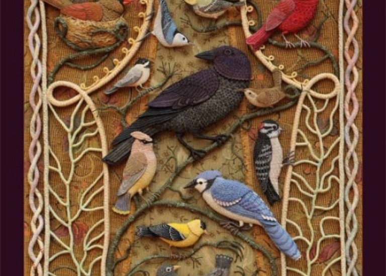 Райские птицы из войлока с вышивкой 